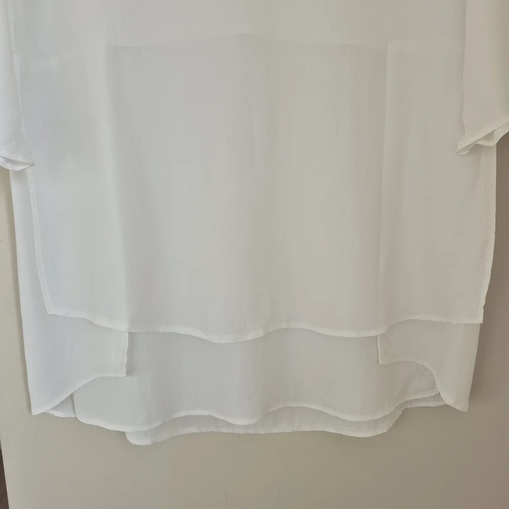 Sportalm White V-neck Multilayer Tunic Blouse NEW - Picture 6 of 11
